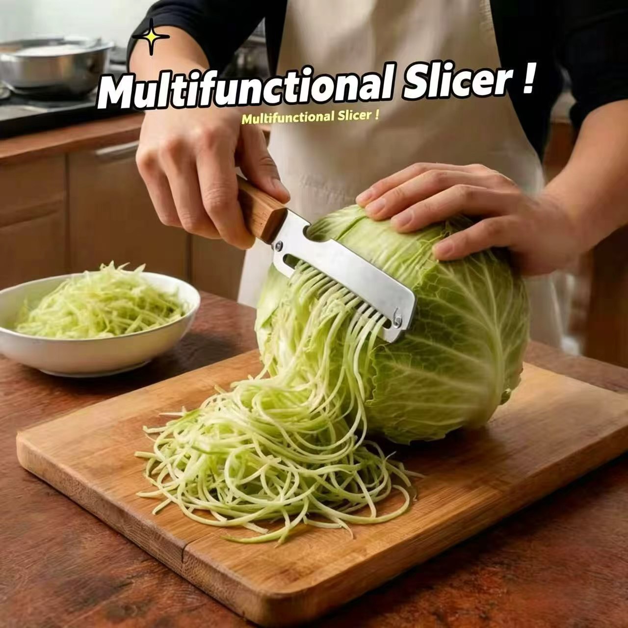 Kitchen Jobs - Овощечистка 3-в-1 с деревянной ручкой и