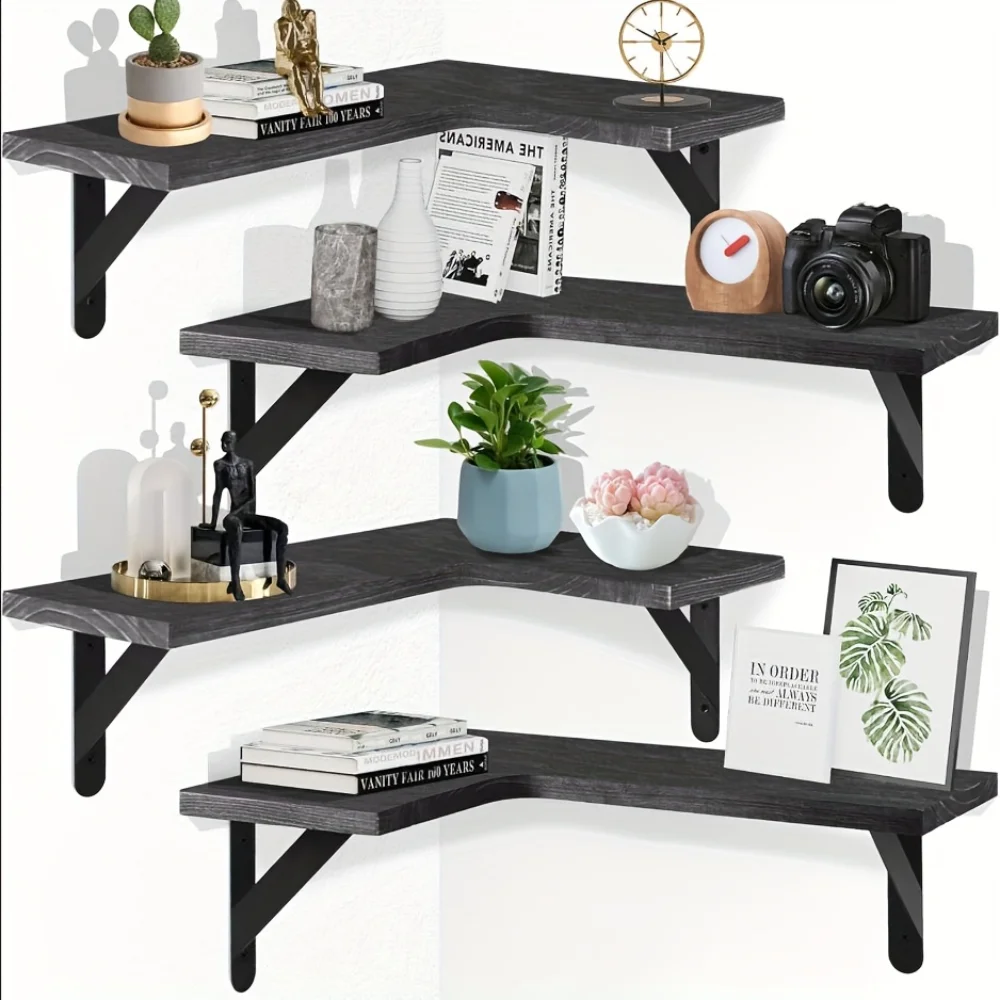 Kitchen Q - Настенные угловые полки из натурального дерева