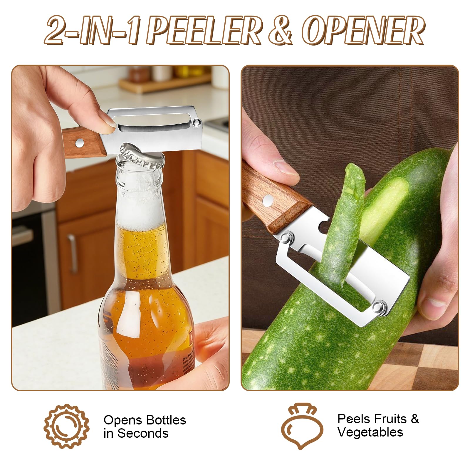Овощечистка 3-в-1 с деревянной – обзор и цена Kitchen Jobs
