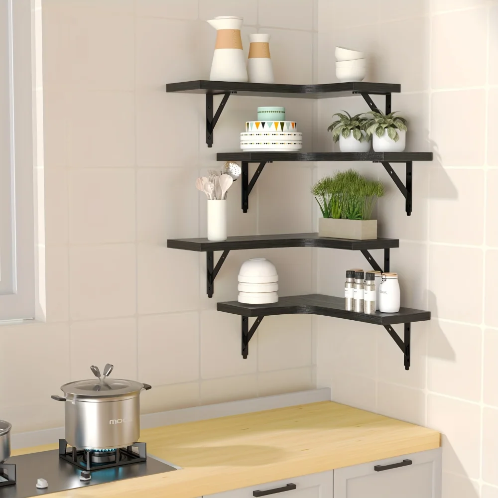 Настенные угловые полки из нат – обзор и цена Kitchen Q