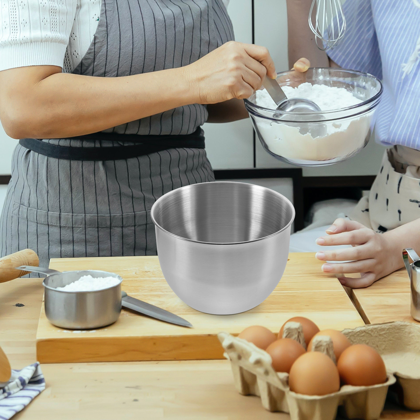 Глубокая миска из нержавеющей  – обзор и цена Kitchen Baking Cooking